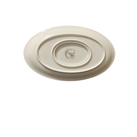 VTG Cresent Fine China Sarasota Gravy Boat & Attached Saucer Plate  5712 Japan - Picture 8 of 12